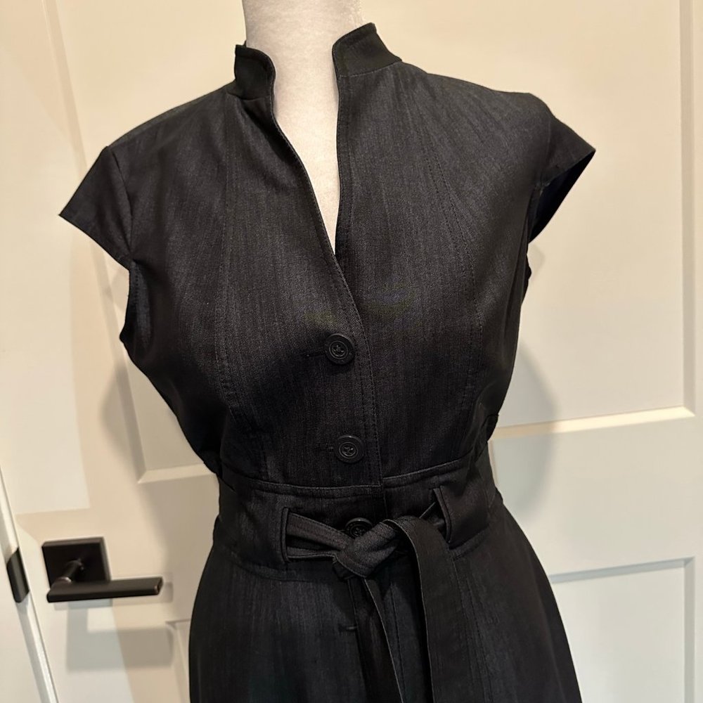 Calvin Klein Cap Sleeved Stretch "dark denim" colored dress